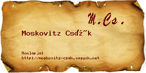 Moskovitz Csák névjegykártya